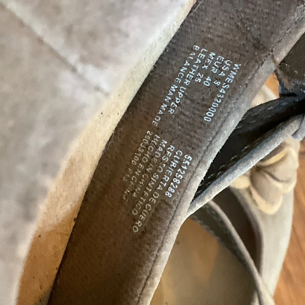 Earth Spirit Mary Jane Wedges Women 9 Taupe Leather Flower Strap Comfort
